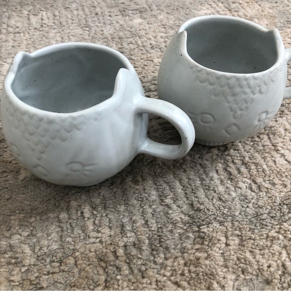 AH Kitty Cat Coffee/Tea Cup/Mug Ceramic Pottery lot 2 light blue - Picture 2 of 16
